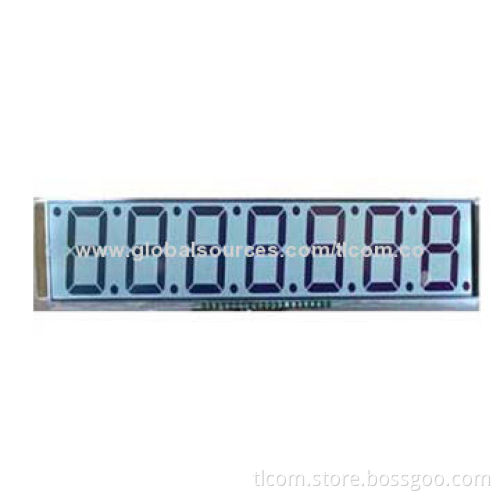 TN Reflective Positive Custom 7 Segment Display Monochrome LCD Supplier with RoHS, REACH Marks